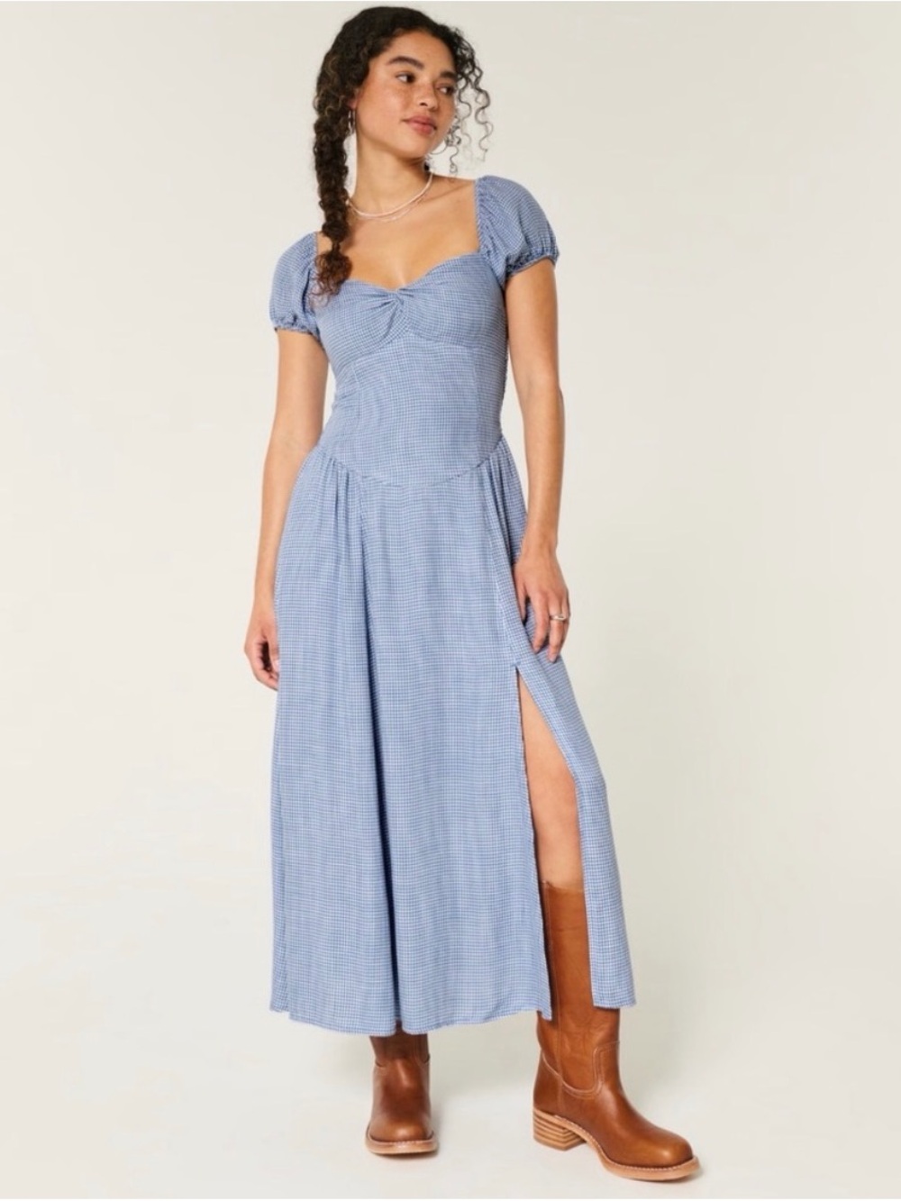 Holister Blue and White Summer Dress